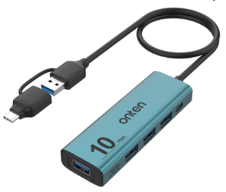 هاب +OTN-UCA611 با USB 3.2 Gen 2 و 4 پورت با سرعت 10 گیگابیت بر ثانیه.