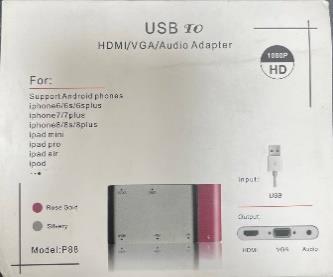 USB TO HDMI+VGA+AV all support